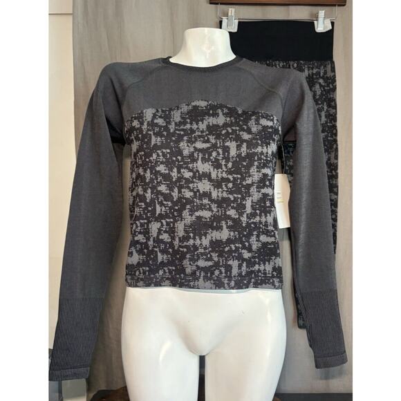 ZELLA NWT Women’s two piece Set Long Sleeve Top And leggings Black and grey - Picture 5 of 16